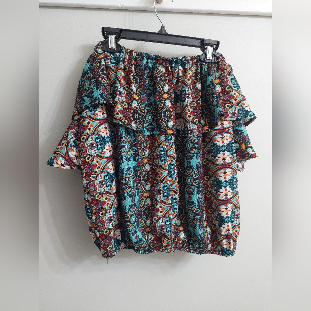 Iky & Me Ruffled Boho Blouse Off Shoulder - Picture 5 of 5